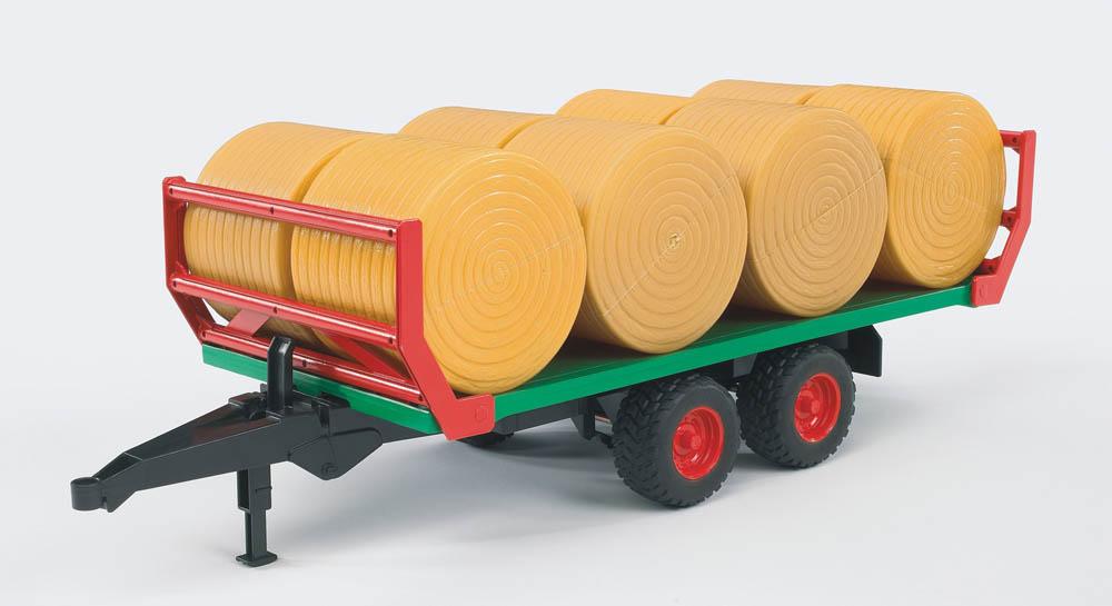 Bale transport trailer with 8 round bales