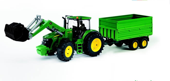 John Deere 7930 with loader and trailer